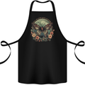 Autumn Butterfly and Flowers Cotton Apron 100% Organic Black