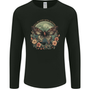 Autumn Butterfly and Flowers Mens Long Sleeve T-Shirt Black