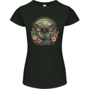 Autumn Butterfly and Flowers Womens Petite Cut T-Shirt Black