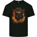 Autumn Catitude Cat Mens Cotton T-Shirt Tee Top Black