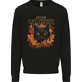 Autumn Catitude Cat Mens Sweatshirt Jumper Black