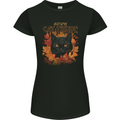 Autumn Catitude Cat Womens Petite Cut T-Shirt Black