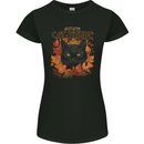 Autumn Catitude Cat Womens Petite Cut T-Shirt Black