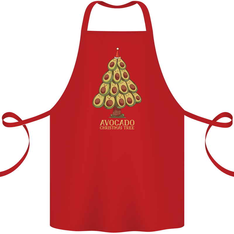 Avocado Christmas Tree Xmas Funny Food Cotton Apron 100% Organic Red