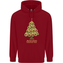 Avocado Christmas Tree Xmas Funny Food Mens 80% Cotton Hoodie Red