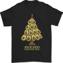 Avocado Christmas Tree Xmas Funny Food Mens T-Shirt 100% Cotton Black