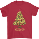 Avocado Christmas Tree Xmas Funny Food Mens T-Shirt 100% Cotton Red