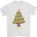 Avocado Christmas Tree Xmas Funny Food Mens T-Shirt 100% Cotton White