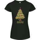 Avocado Christmas Tree Xmas Funny Food Womens Petite Cut T-Shirt Black