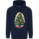 Avocado Christmas Tree Xmas Mens 80% Cotton Hoodie Navy Blue