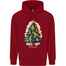 Avocado Christmas Tree Xmas Mens 80% Cotton Hoodie Red