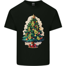 Avocado Christmas Tree Xmas Mens Cotton T-Shirt Tee Top Black