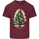 Avocado Christmas Tree Xmas Mens Cotton T-Shirt Tee Top Maroon