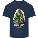 Avocado Christmas Tree Xmas Mens Cotton T-Shirt Tee Top Navy Blue