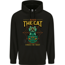 Avoid the Cat Funny Halloween Satanic Demon Mens 80% Cotton Hoodie Black