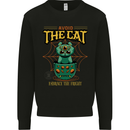 Avoid the Cat Funny Halloween Satanic Demon Mens Sweatshirt Jumper Black
