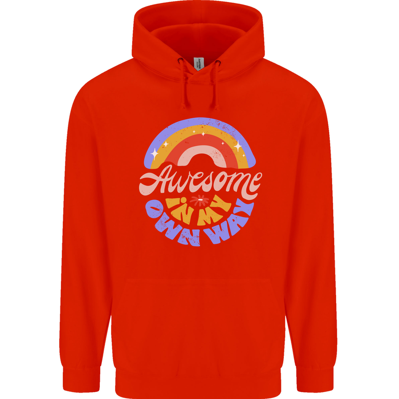 Awesome in My Own Way Different Autistic Childrens Kids Hoodie Bright Red