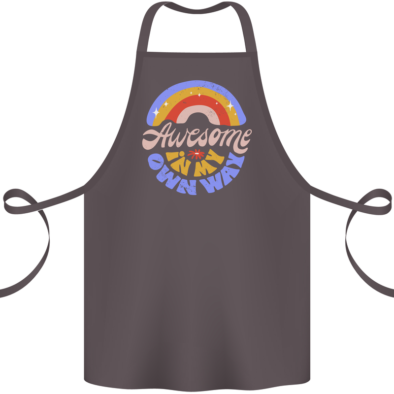 Awesome in My Own Way Different Autistic Cotton Apron 100% Organic Dark Grey