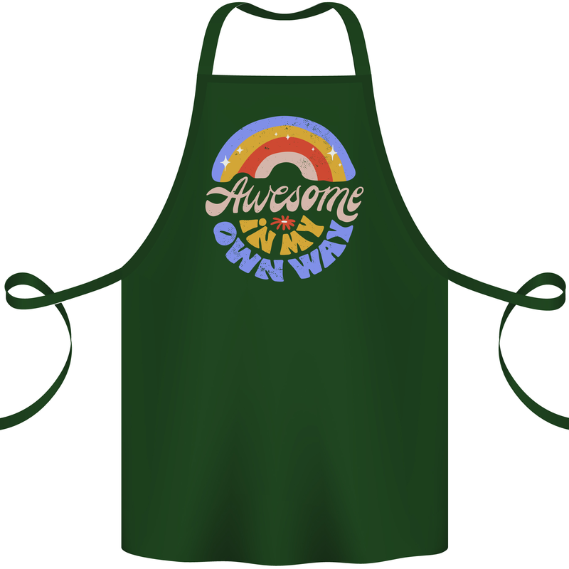 Awesome in My Own Way Different Autistic Cotton Apron 100% Organic Forest Green