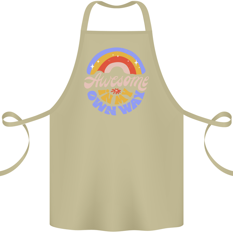Awesome in My Own Way Different Autistic Cotton Apron 100% Organic Khaki