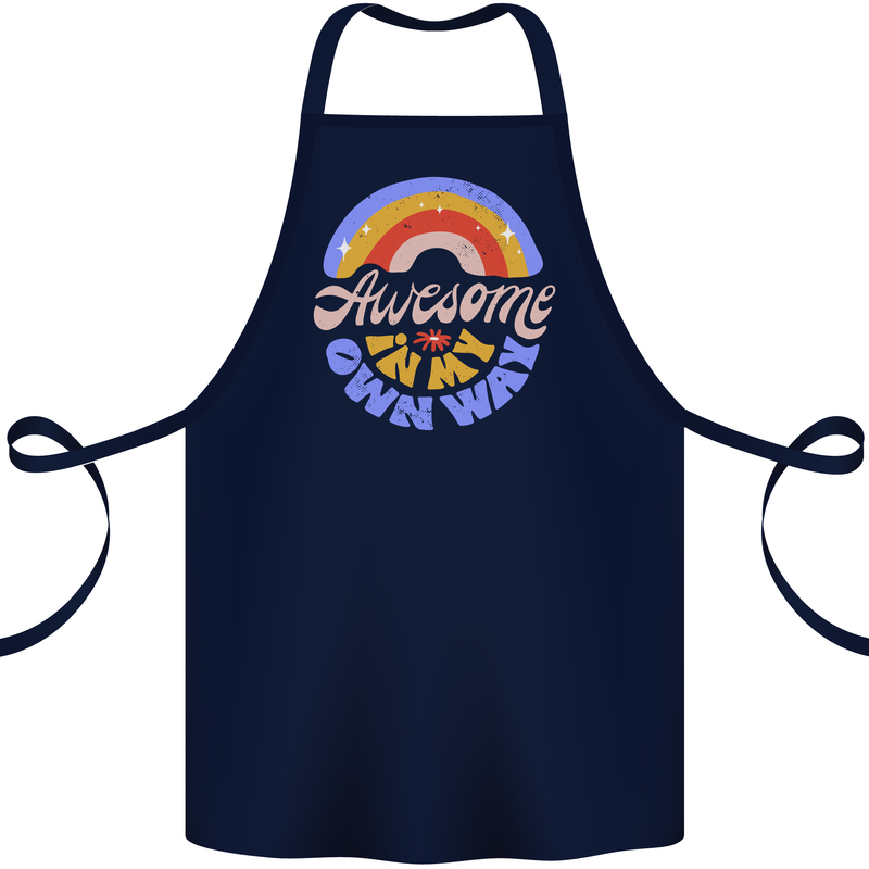 Awesome in My Own Way Different Autistic Cotton Apron 100% Organic Navy Blue
