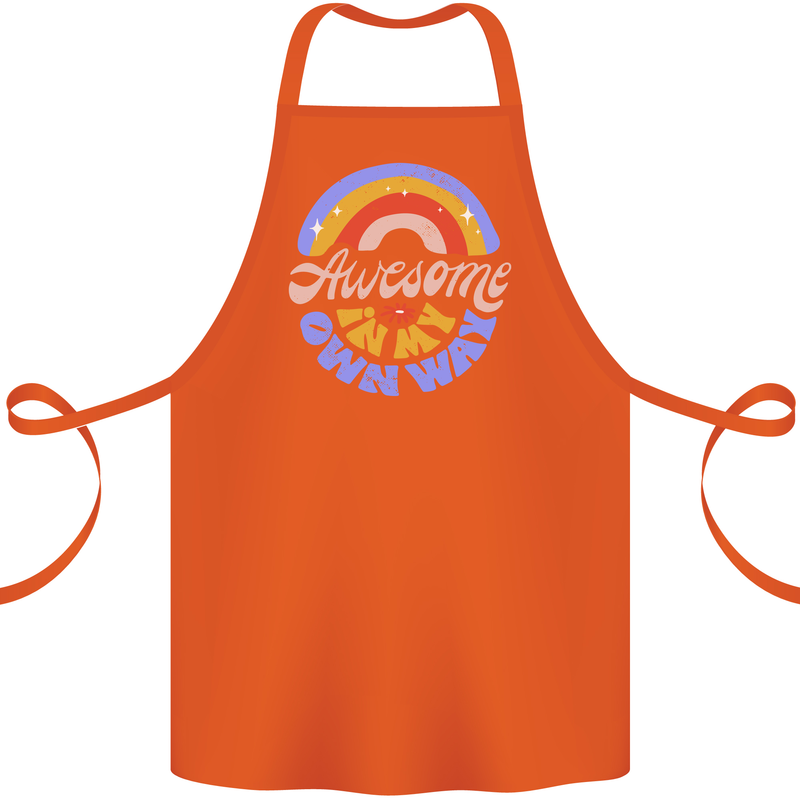 Awesome in My Own Way Different Autistic Cotton Apron 100% Organic Orange