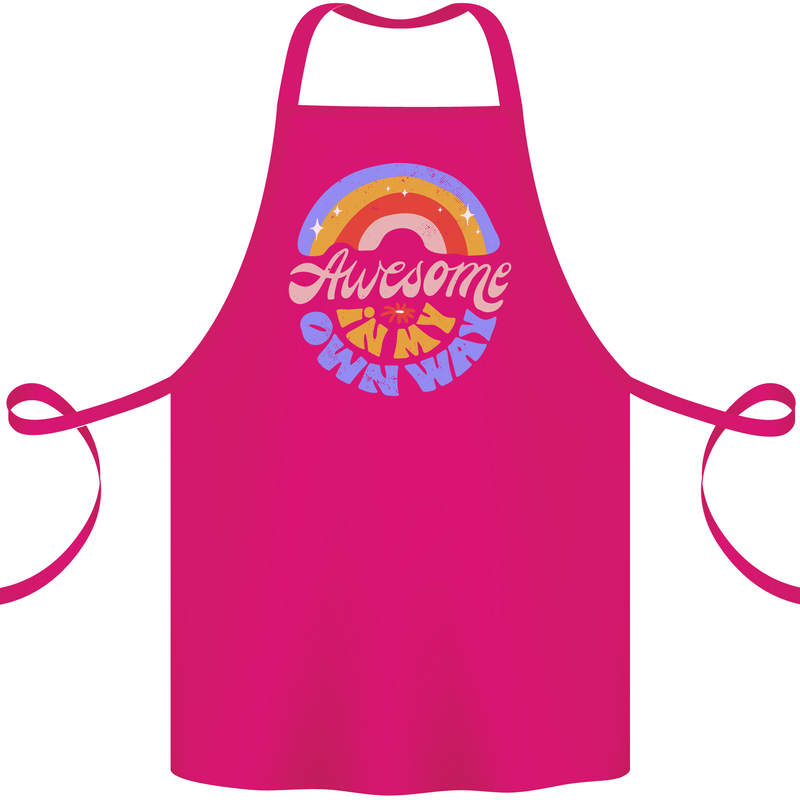 Awesome in My Own Way Different Autistic Cotton Apron 100% Organic Pink