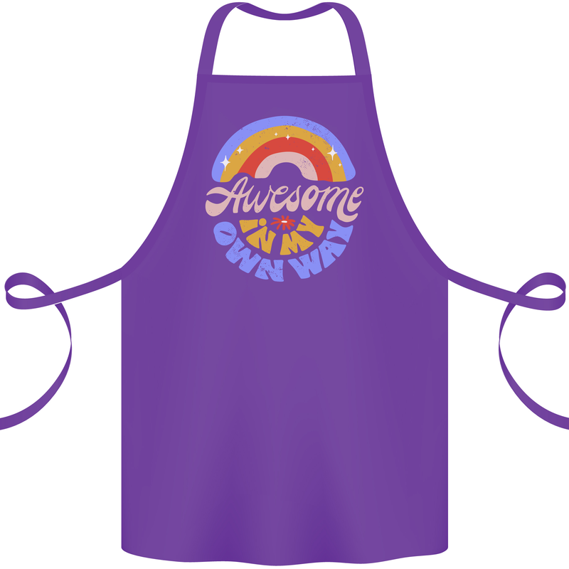 Awesome in My Own Way Different Autistic Cotton Apron 100% Organic Purple