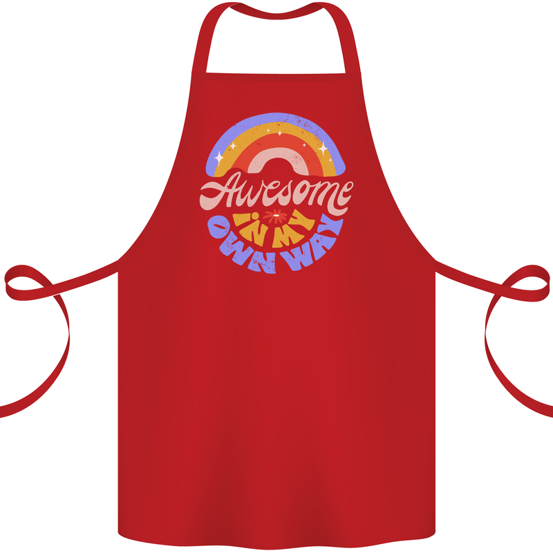 Awesome in My Own Way Different Autistic Cotton Apron 100% Organic Red