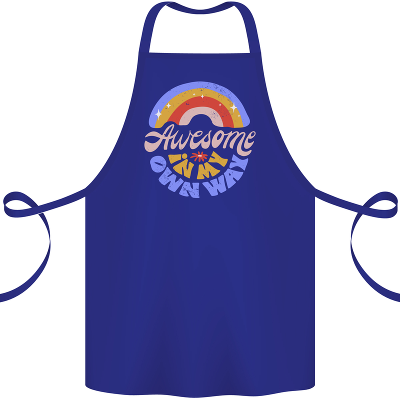 Awesome in My Own Way Different Autistic Cotton Apron 100% Organic Royal Blue