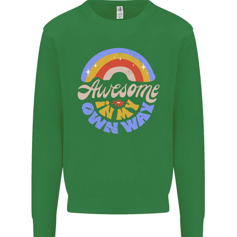 Awesome in My Own Way Different Autistic Kids Sweatshirt Jumper Irish Green