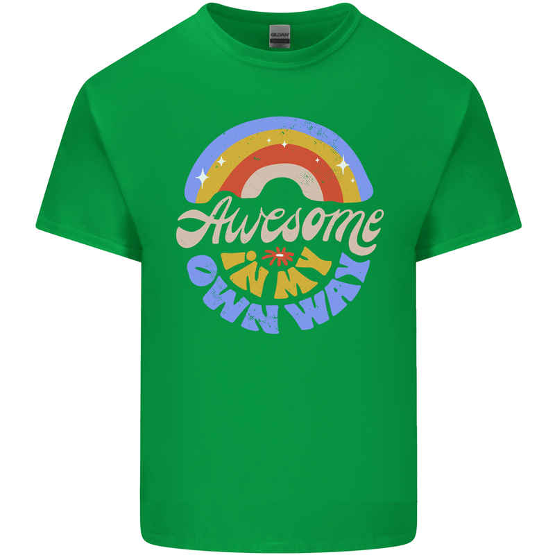 Awesome in My Own Way Different Autistic Mens Cotton T-Shirt Tee Top Irish Green