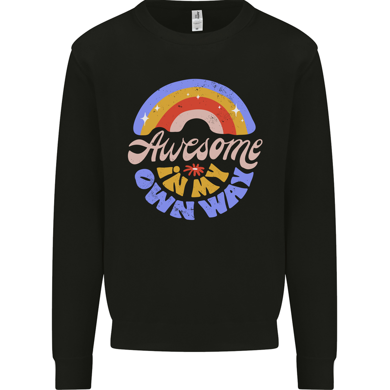 Awesome in My Own Way Different Autistic Mens Sweatshirt Jumper Black