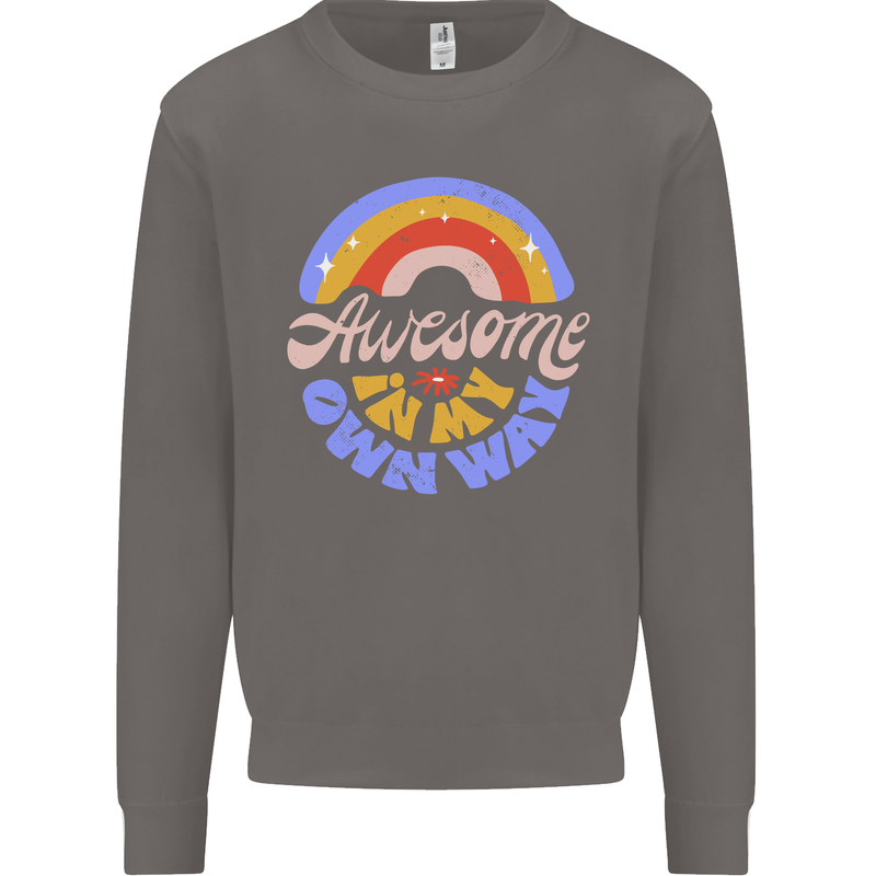 Awesome in My Own Way Different Autistic Mens Sweatshirt Jumper Charcoal