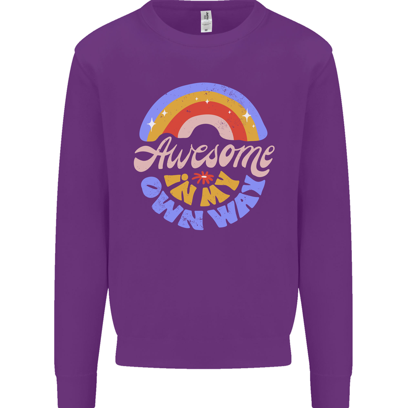 Awesome in My Own Way Different Autistic Mens Sweatshirt Jumper Purple