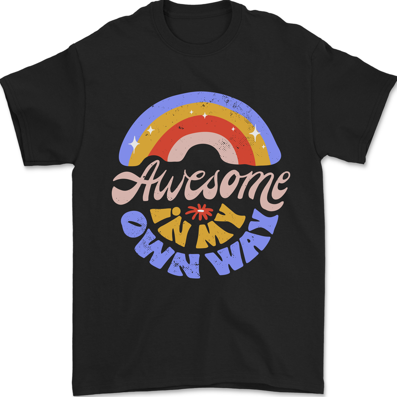 Awesome in My Own Way Different Autistic Mens T-Shirt 100% Cotton Black