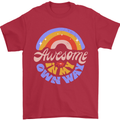 Awesome in My Own Way Different Autistic Mens T-Shirt 100% Cotton Red