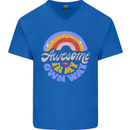 Awesome in My Own Way Different Autistic Mens V-Neck Cotton T-Shirt Royal Blue
