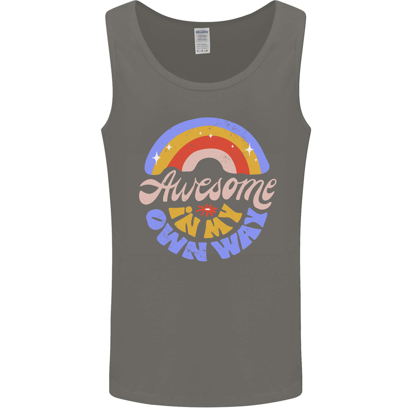 Awesome in My Own Way Different Autistic Mens Vest Tank Top Charcoal