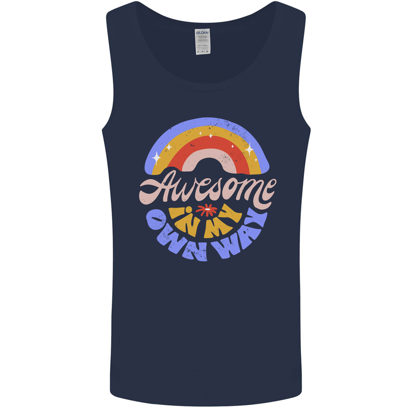 Awesome in My Own Way Different Autistic Mens Vest Tank Top Navy Blue