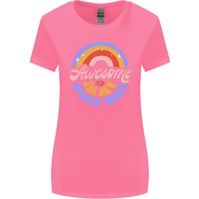 Awesome in My Own Way Different Autistic Womens Wider Cut T-Shirt Azalea