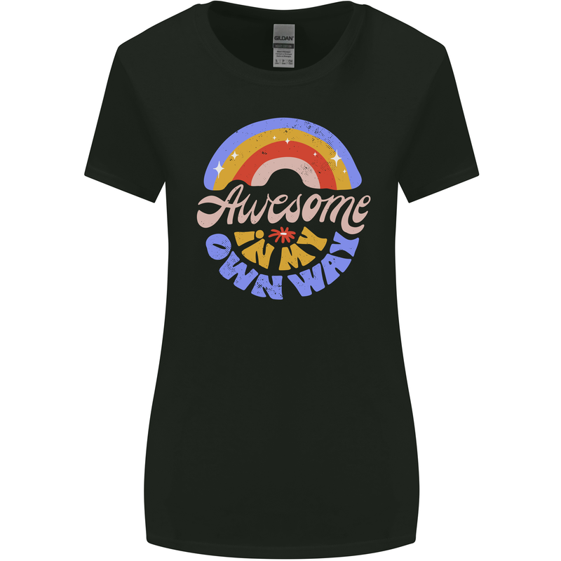 Awesome in My Own Way Different Autistic Womens Wider Cut T-Shirt Black