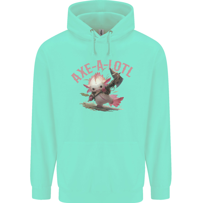 Axe-A-Alotl Funny Medieval Warrior Mens 80% Cotton Hoodie Peppermint