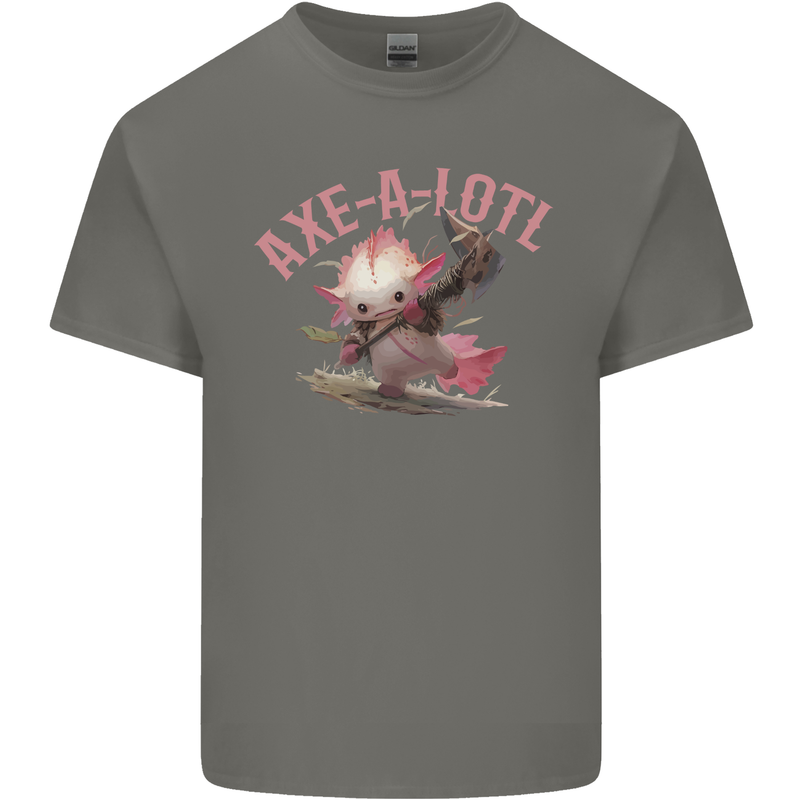 Axe-A-Alotl Funny Medieval Warrior Mens Cotton T-Shirt Tee Top Charcoal