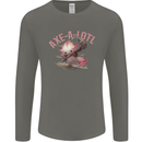 Axe-A-Alotl Funny Medieval Warrior Mens Long Sleeve T-Shirt Charcoal