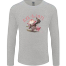 Axe-A-Alotl Funny Medieval Warrior Mens Long Sleeve T-Shirt Sports Grey