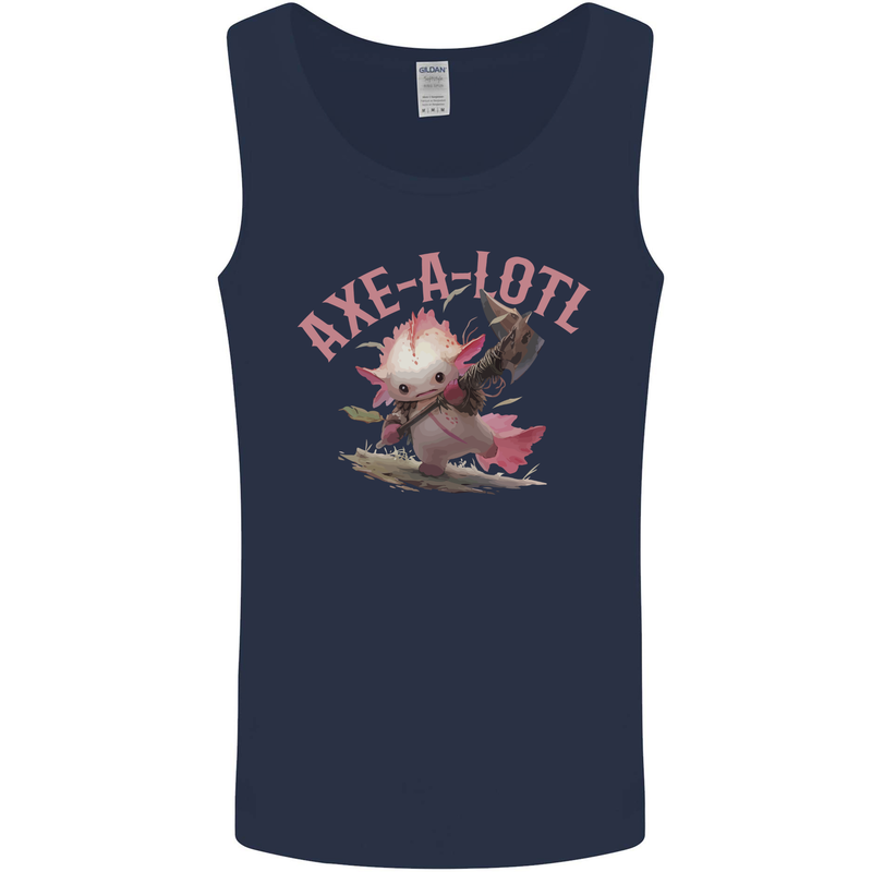 Axe-A-Alotl Funny Medieval Warrior Mens Vest Tank Top Navy Blue