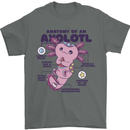 Axoloti Anatomy Mens T-Shirt 100% Cotton Charcoal