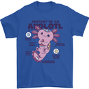 Axoloti Anatomy Mens T-Shirt 100% Cotton Royal Blue