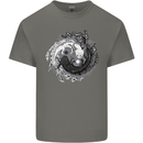 Axoloti Yin Yang Mens Cotton T-Shirt Tee Top Charcoal